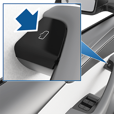 Tesla interior door release button
